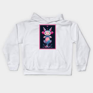 Cute Axolotl Anime Art Design | Cute Animals | Axolotl Hentaii Chibi Kawaii Design Kids Hoodie